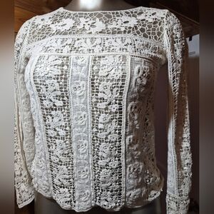 Vintage Cream Lace Tunic Top